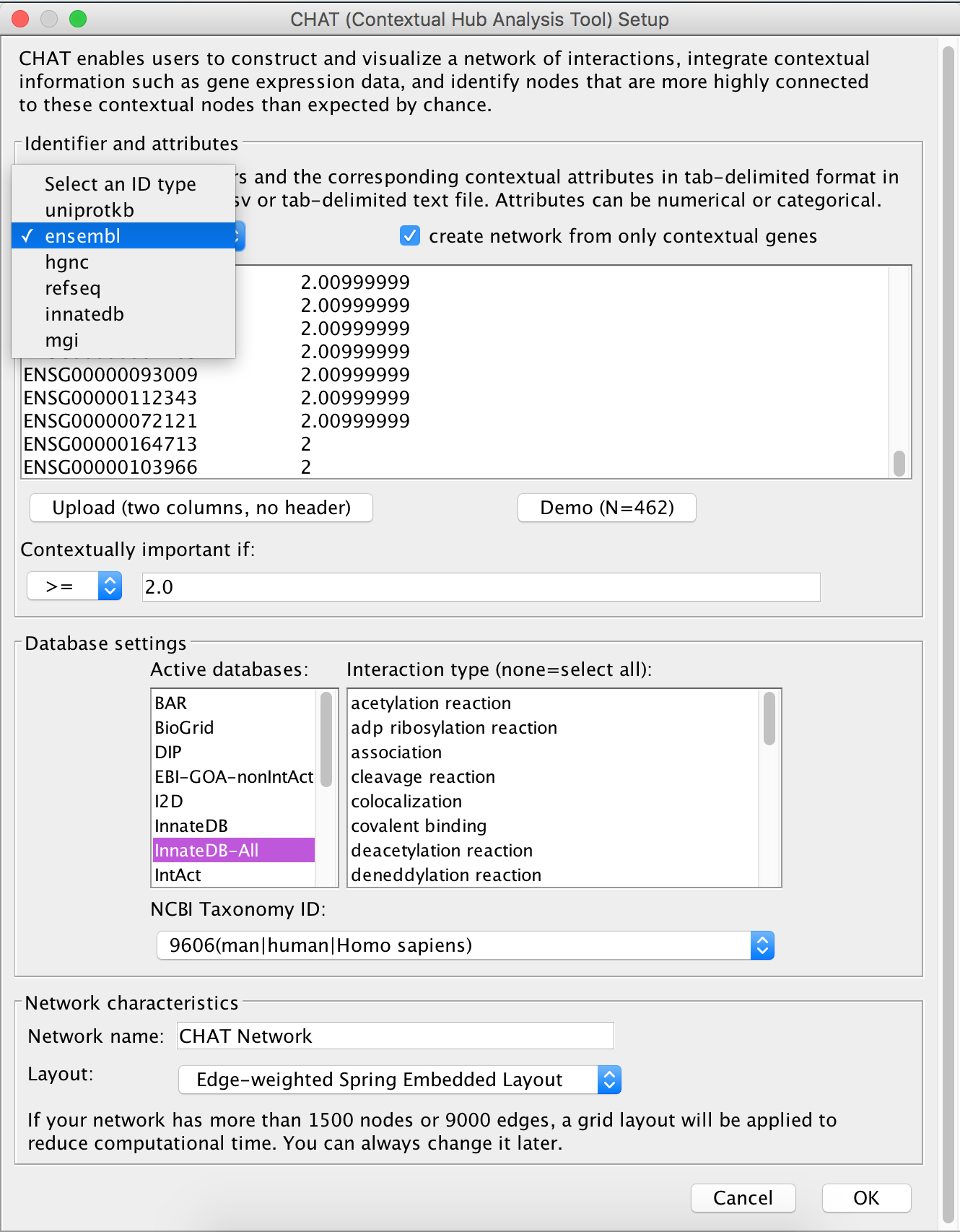 Cytoscape App Store - CHAT